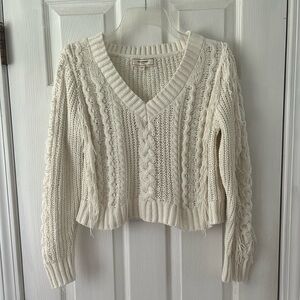 Women's Cream Cable Knit Sweater